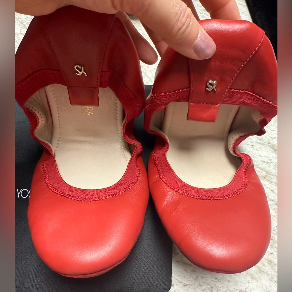 Yosi Samra Red Leather Flats